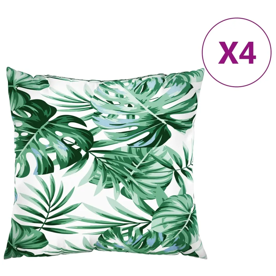 Coussins de canapé lot de 4 motif de feuilles 40x40 cm tissu - 2