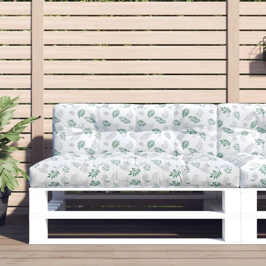 Coussin de palette à motif de feuilles 120x40x12 cm Tissu