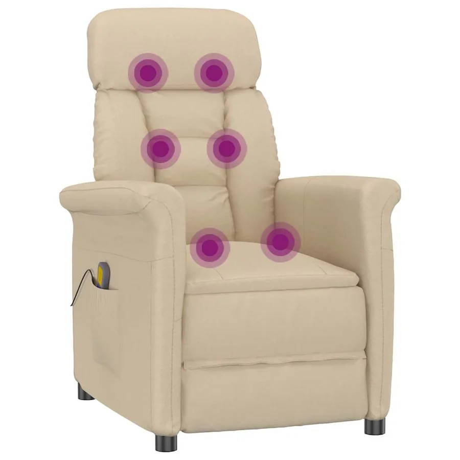 Chaise de massage Crème 96,5 x 70,5 x 95 cm Microfibre - 8