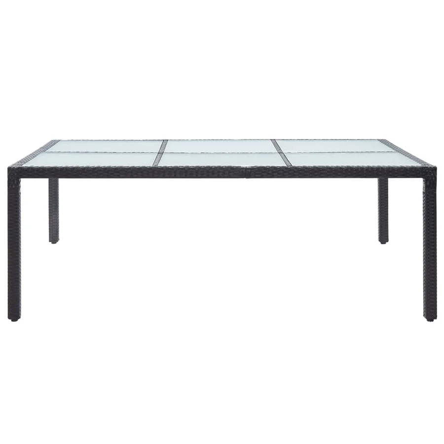Table à dîner d'extérieur Noir 200x150x74 cm Résine tressée - 2