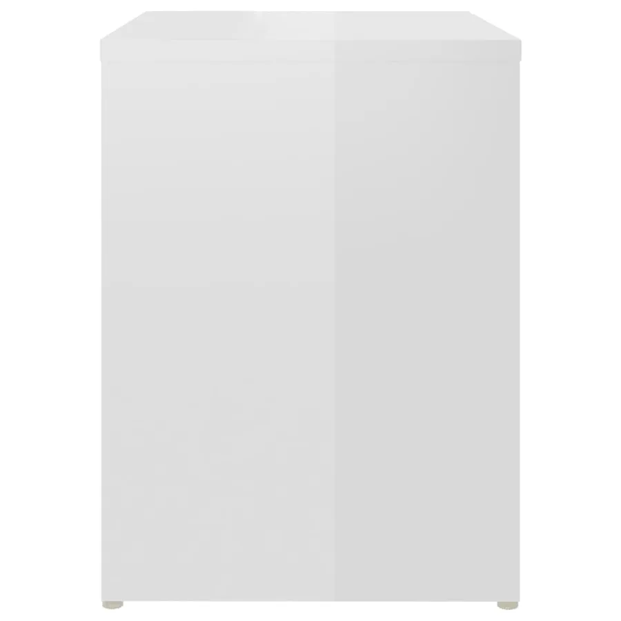 Tables de chevet 2pcs blanc brillant 40x30x40cm bois ingénierie - 6