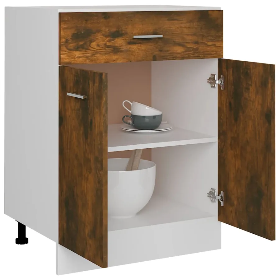 Armoire à tiroirs "Lyon" Chêne fumé 60 x 46 x 81,5 cm Bois d'ingénierie - 4