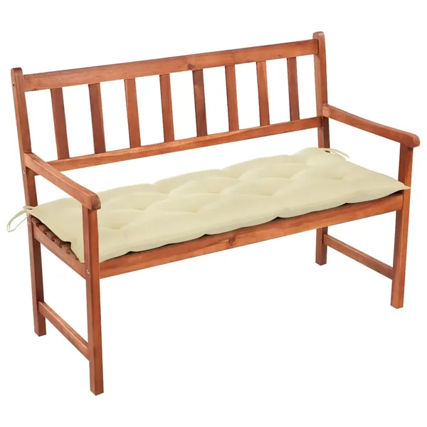Banc de jardin avec coussin 120 cm Bois d'acacia massif