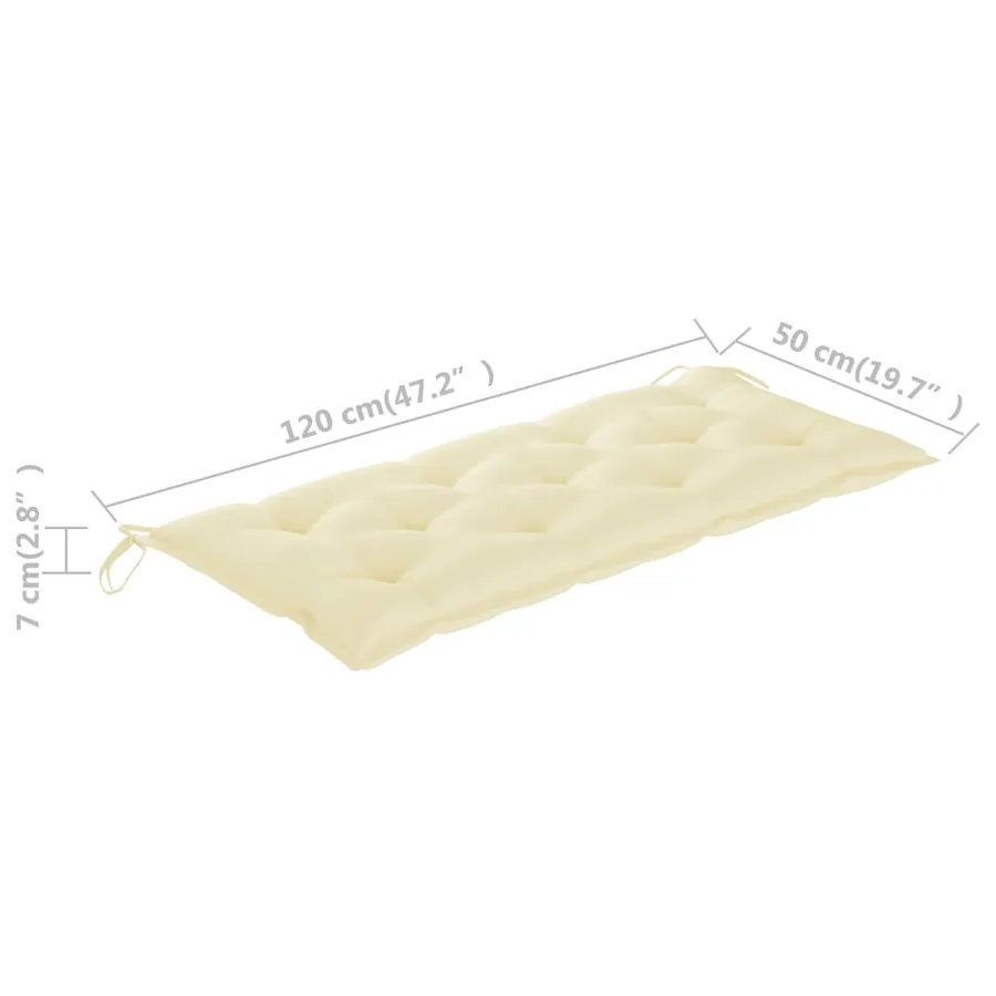 Banc de jardin avec coussin 120 cm Bois d'acacia massif - 10