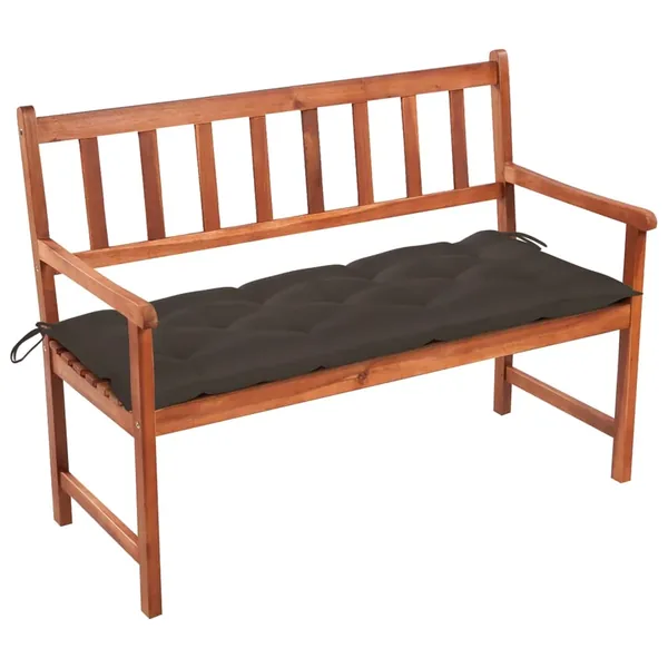 Banc de jardin avec coussin 120 cm Bois d'acacia massif