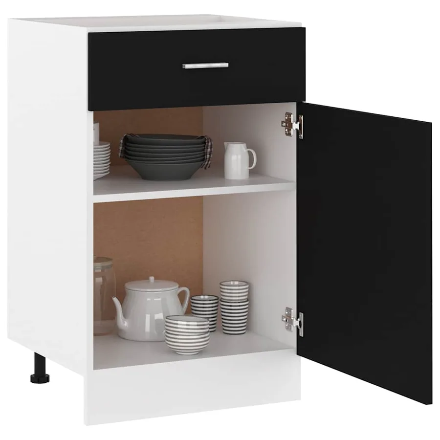 Armoire à tiroirs "Lyon" Noir 50 x 46 x 81,5 cm Bois d'ingénierie - 4