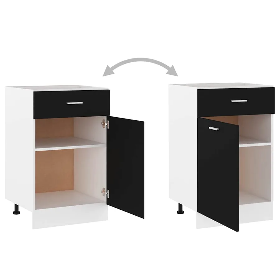 Armoire à tiroirs "Lyon" Noir 50 x 46 x 81,5 cm Bois d'ingénierie - 6