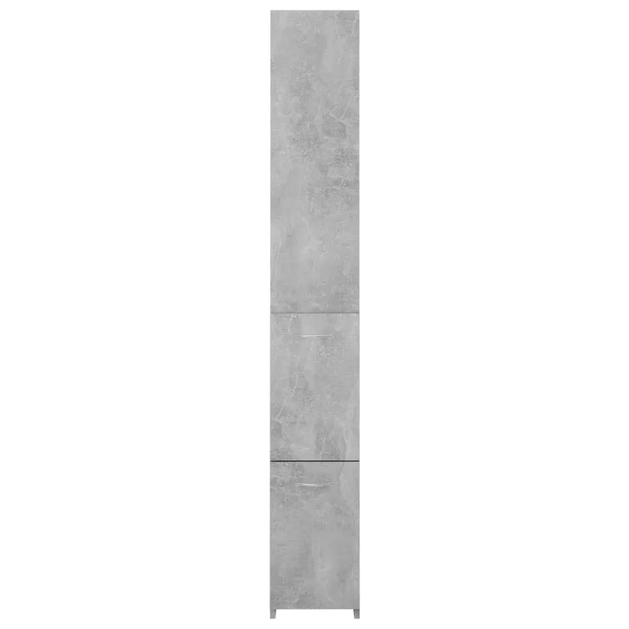 Armoire de bain gris béton 25x26,5x170 cm bois d'ingénierie - 4