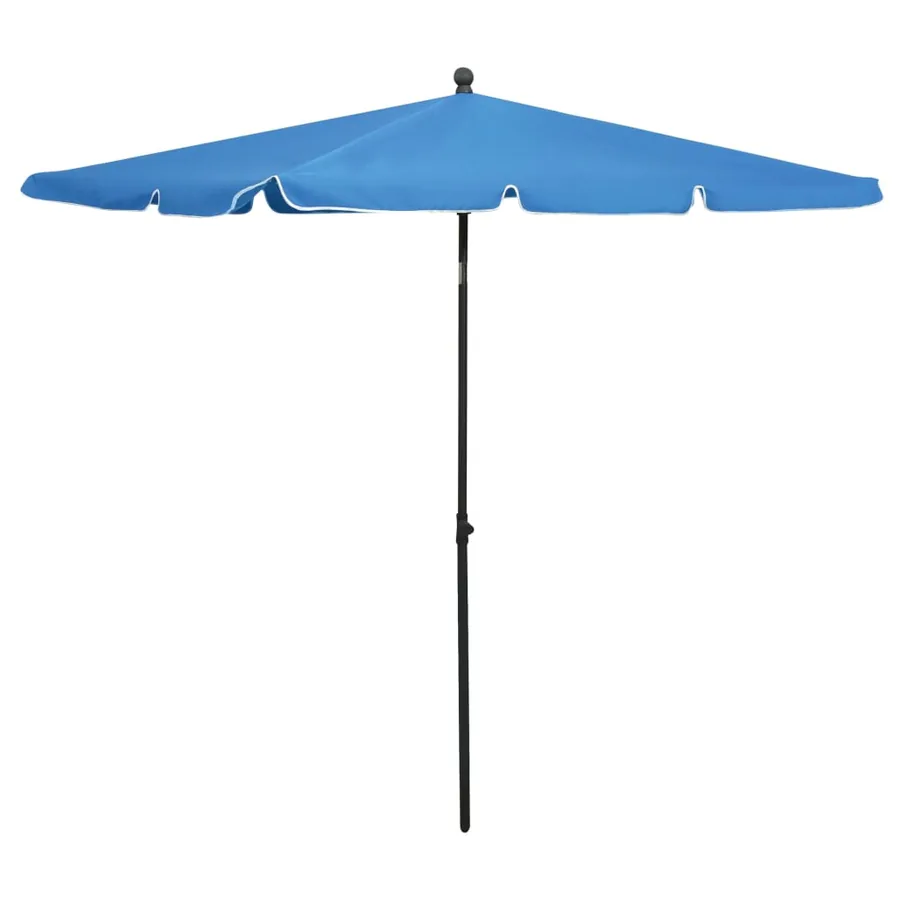 Parasol de jardin avec mât 210x140 cm Bleu azuré