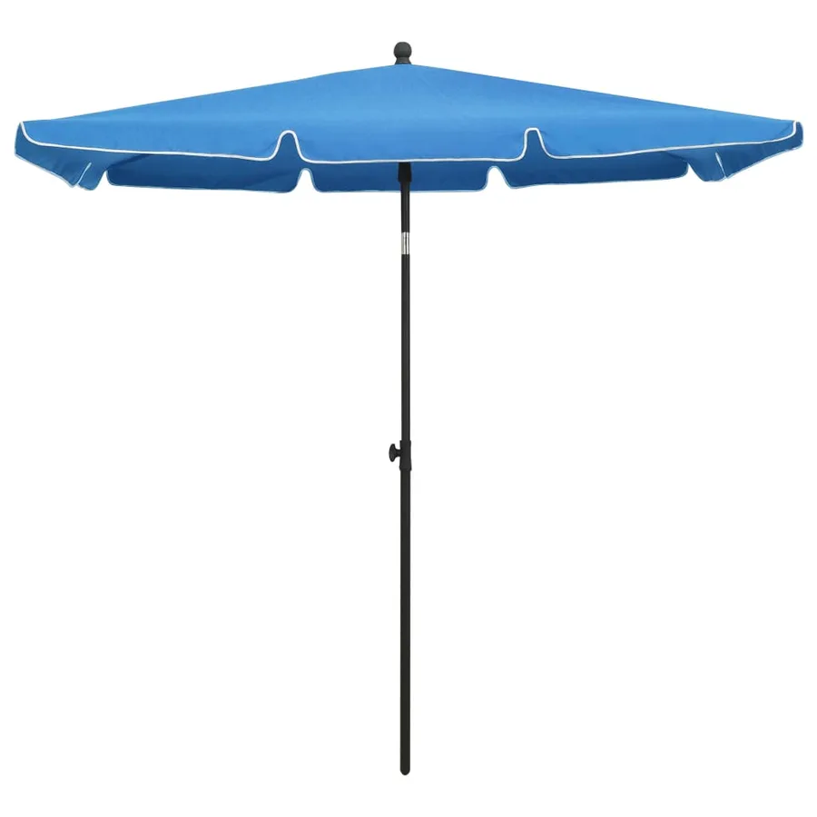 Parasol de jardin avec mât 210x140 cm Bleu azuré - 2