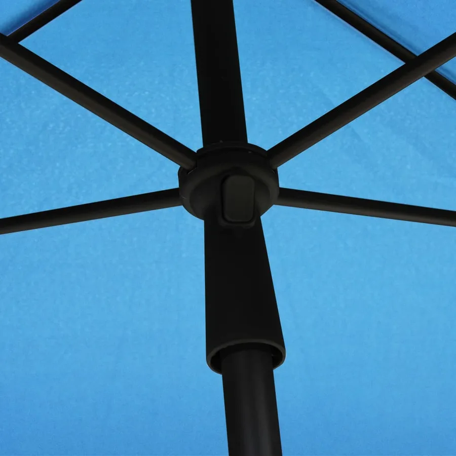 Parasol de jardin avec mât 210x140 cm Bleu azuré - 5