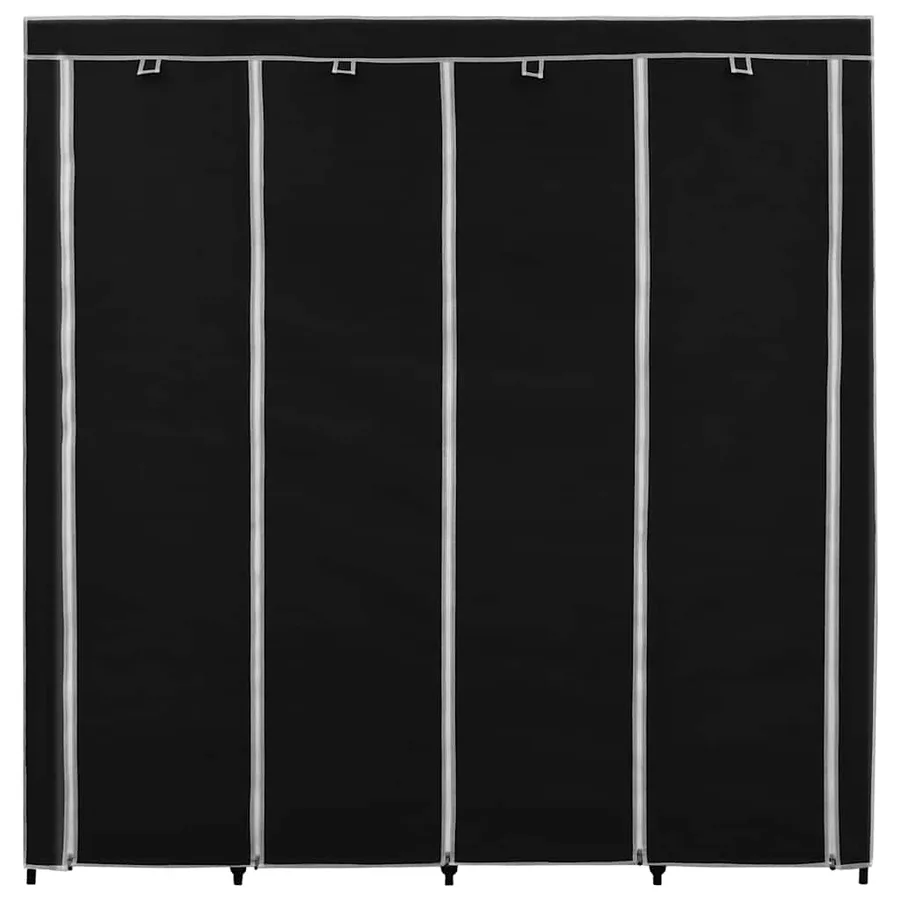Garde-robe avec 4 compartiments Noir 175x45x170 cm - 4