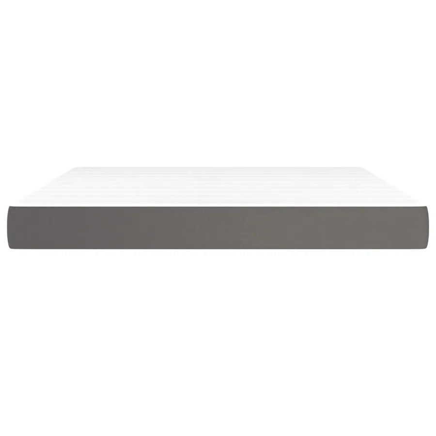 Matelas de lit à ressorts ensachés fermeté moyenne Gris 180x200x20cm Similicuir - 3