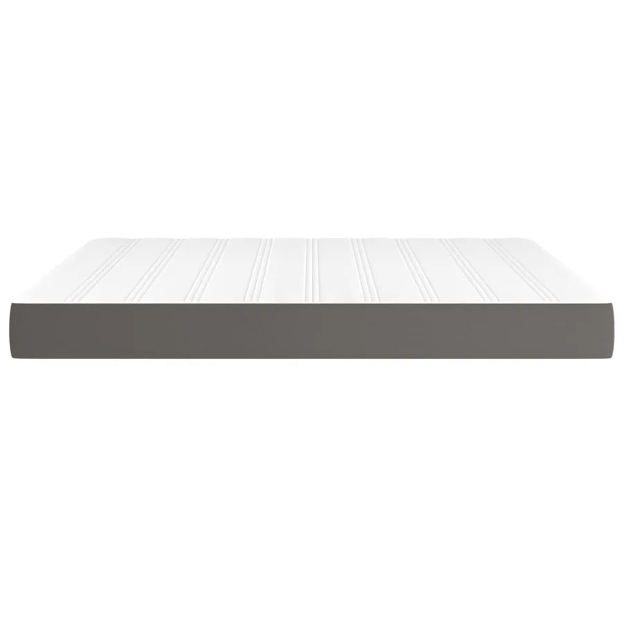 Matelas de lit à ressorts ensachés fermeté moyenne Gris 180x200x20cm Similicuir - 4