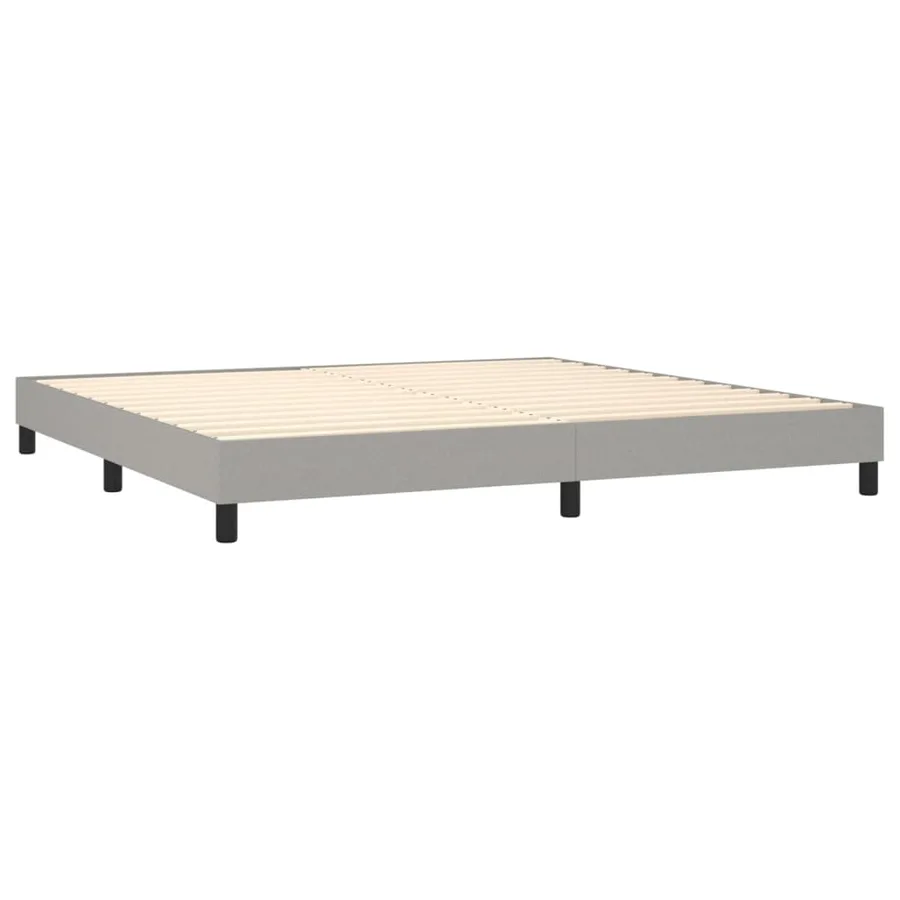 Sommier à lattes de lit matelas LED Gris clair 200x200 cm Tissu - 5