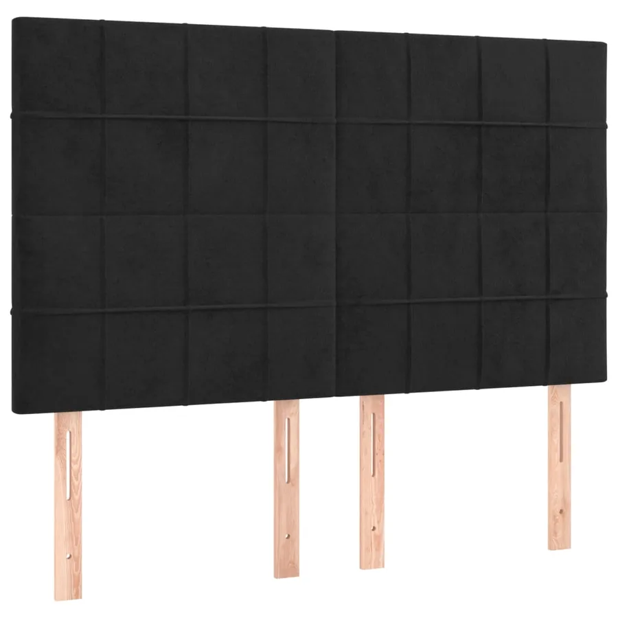 Tête de lit Noir 144x5x118/128 cm Velours - 2
