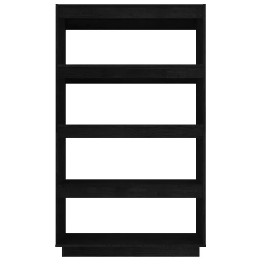 Bibliothèque/Séparateur de pièce Noir 80x35x135 cm Pin massif - 5