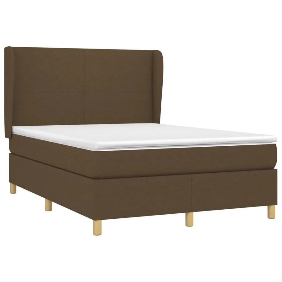Sommier à lattes de lit avec matelas Marron foncé 140x190 cm - 3