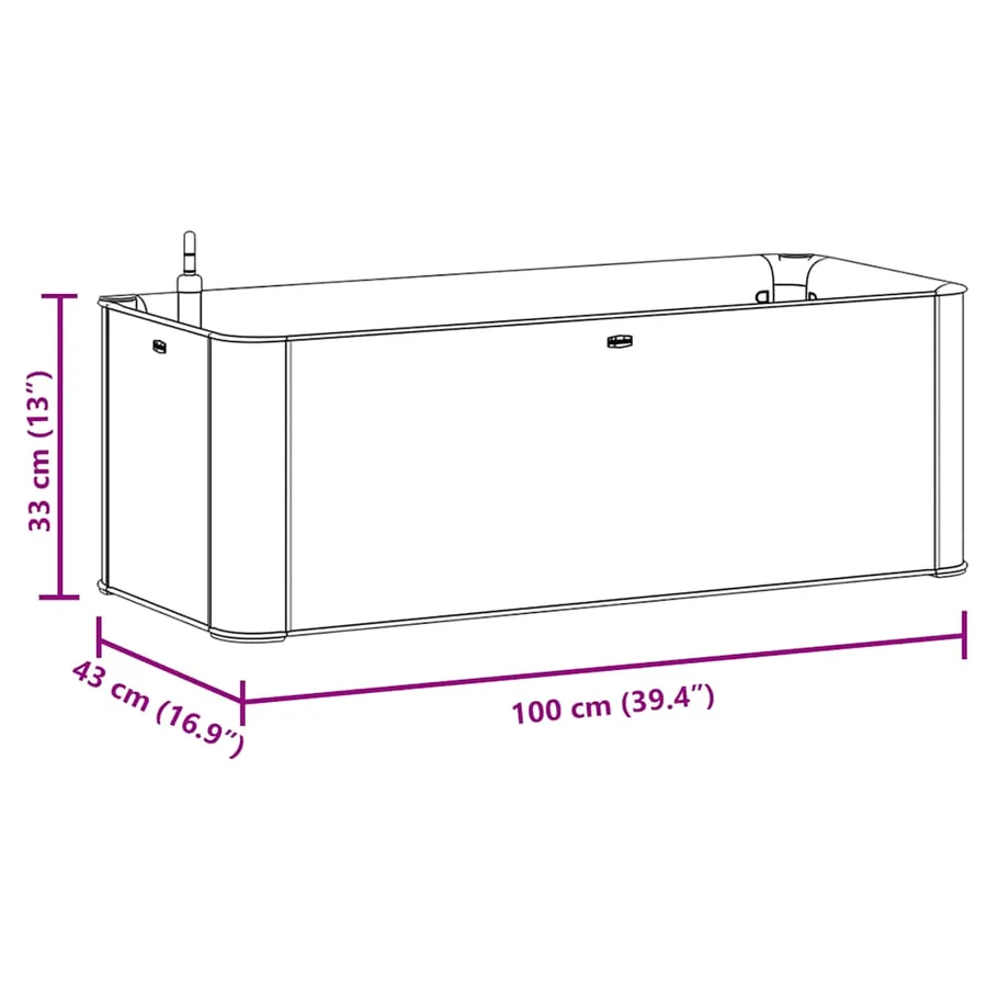 Lit surélevé de jardin avec système d'arrosage Gris 100x43x33cm - 7
