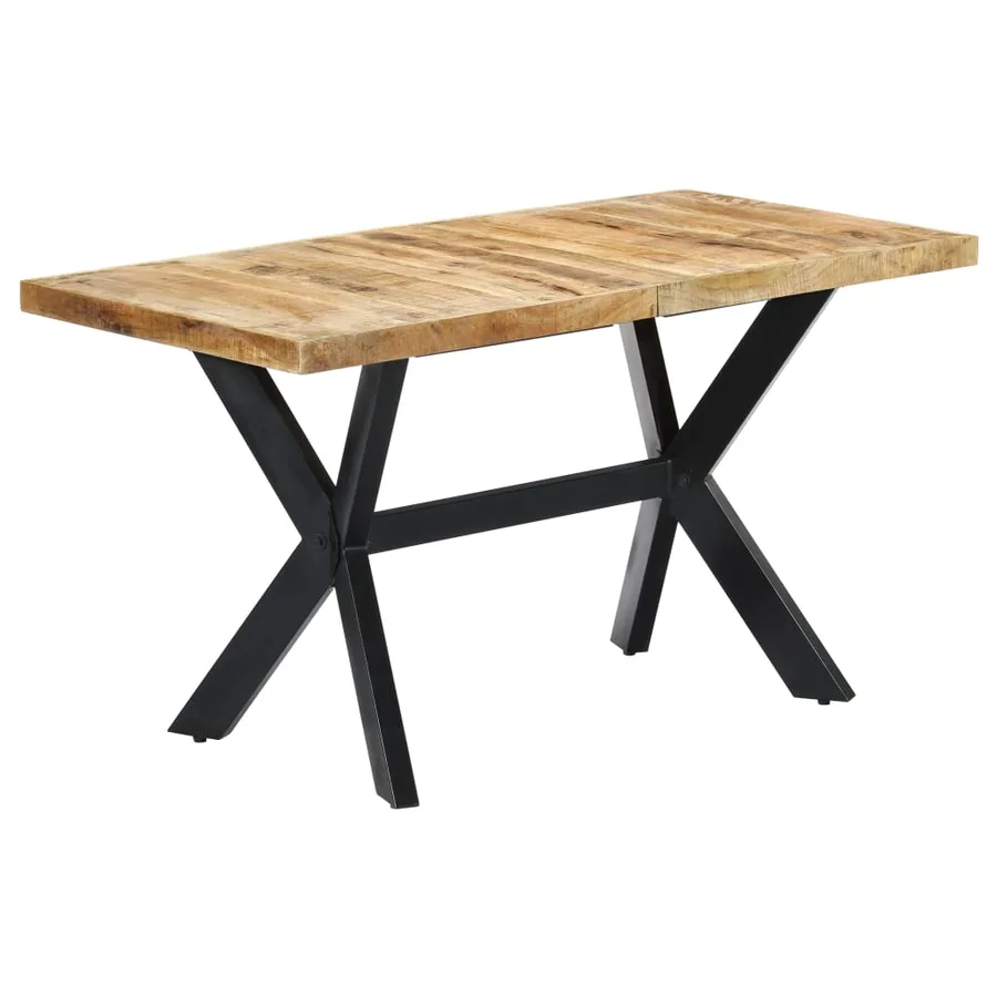 Table à manger 140x70x75 cm Bois de manguier massif brut - 10