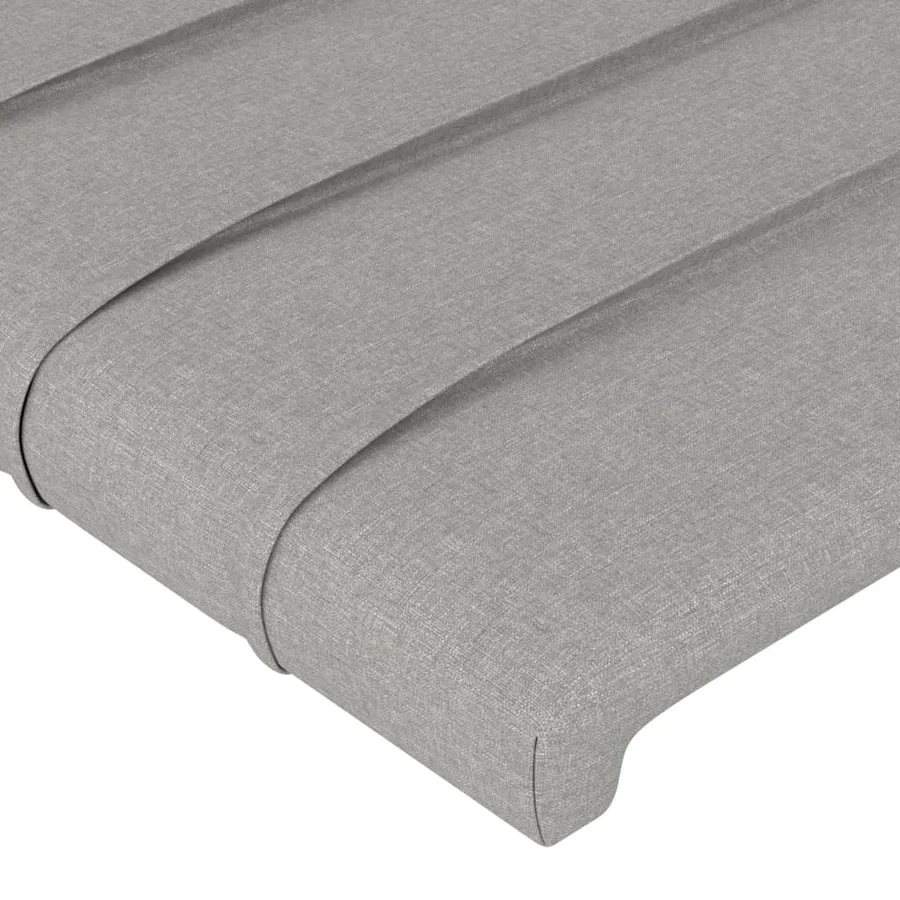 Tête de lit à LED Gris clair 100x5x118/128 cm Tissu - 5