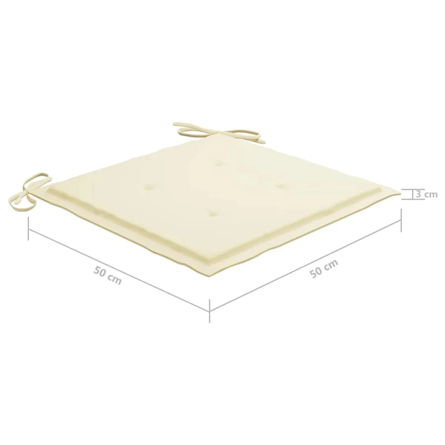 Chaises de jardin avec coussins lot de 2 Teck solide et acier - 12