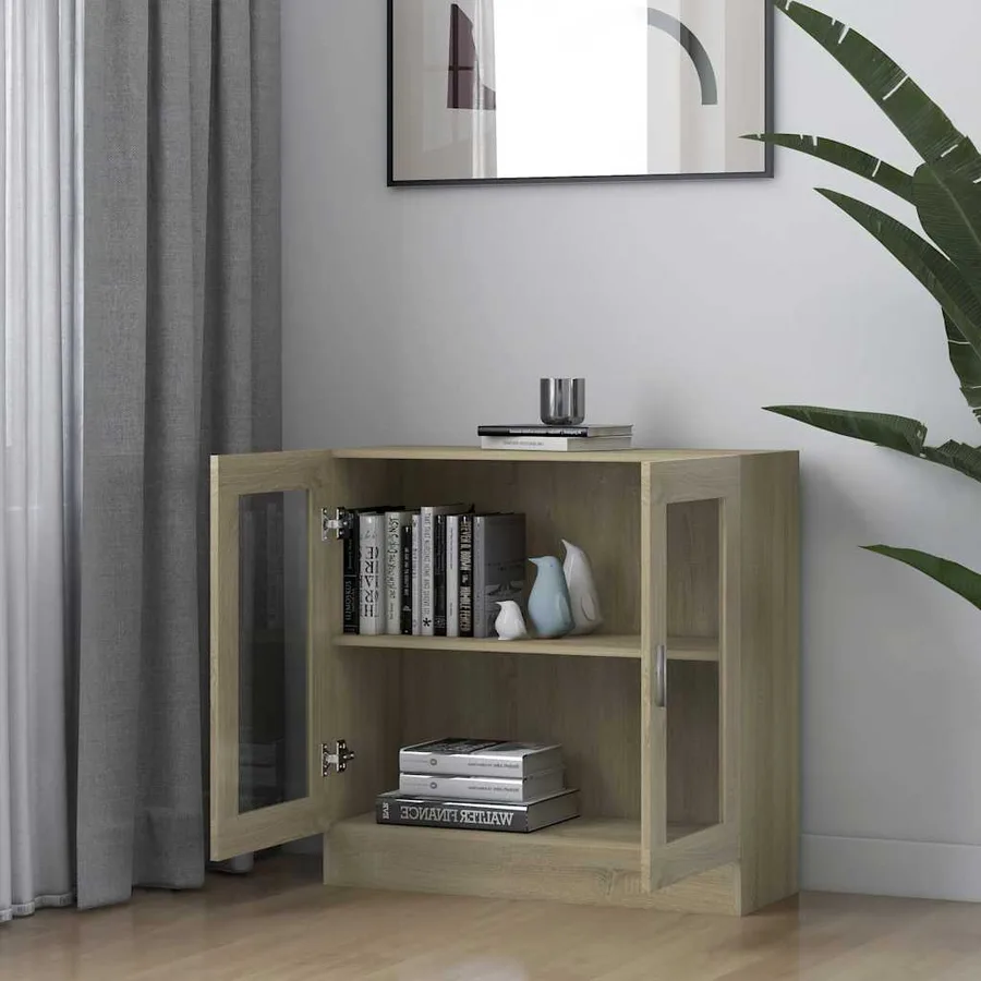 Armoire à vitrine Chêne sonoma 82,5x30,5x80cm Bois d'ingénierie - 3