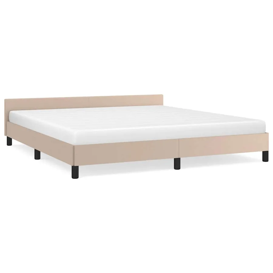 Cadre de lit avec tête de lit sans matelas cappuccino 180x200cm - 2