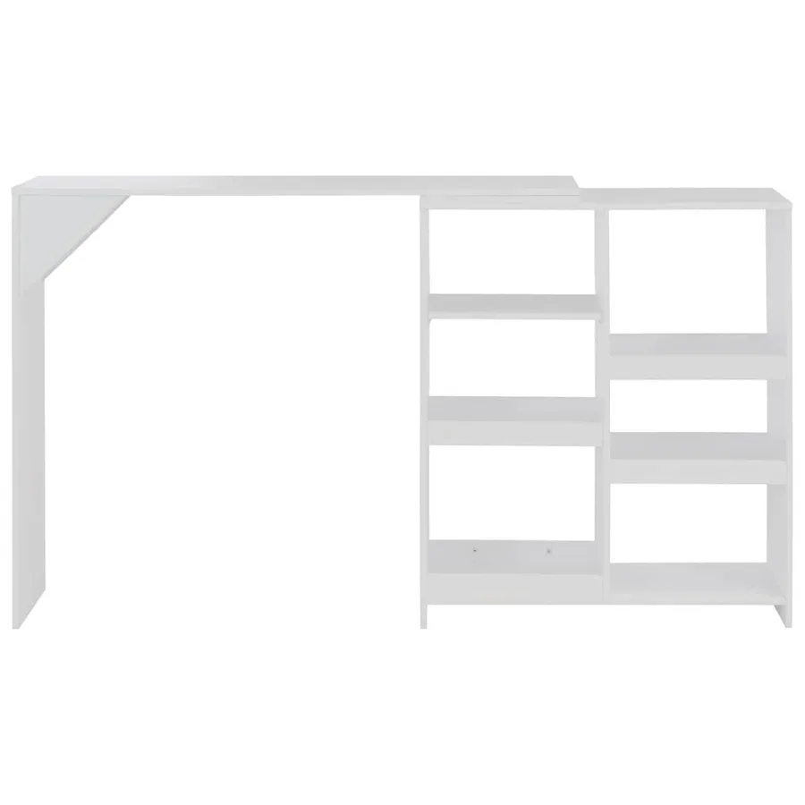 Table de bar avec tablette amovible Blanc 138x39x110 cm - 2