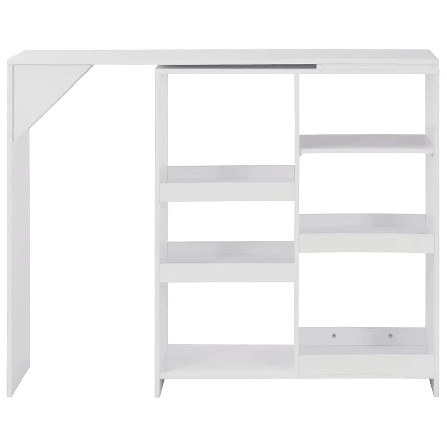 Table de bar avec tablette amovible Blanc 138x39x110 cm - 3