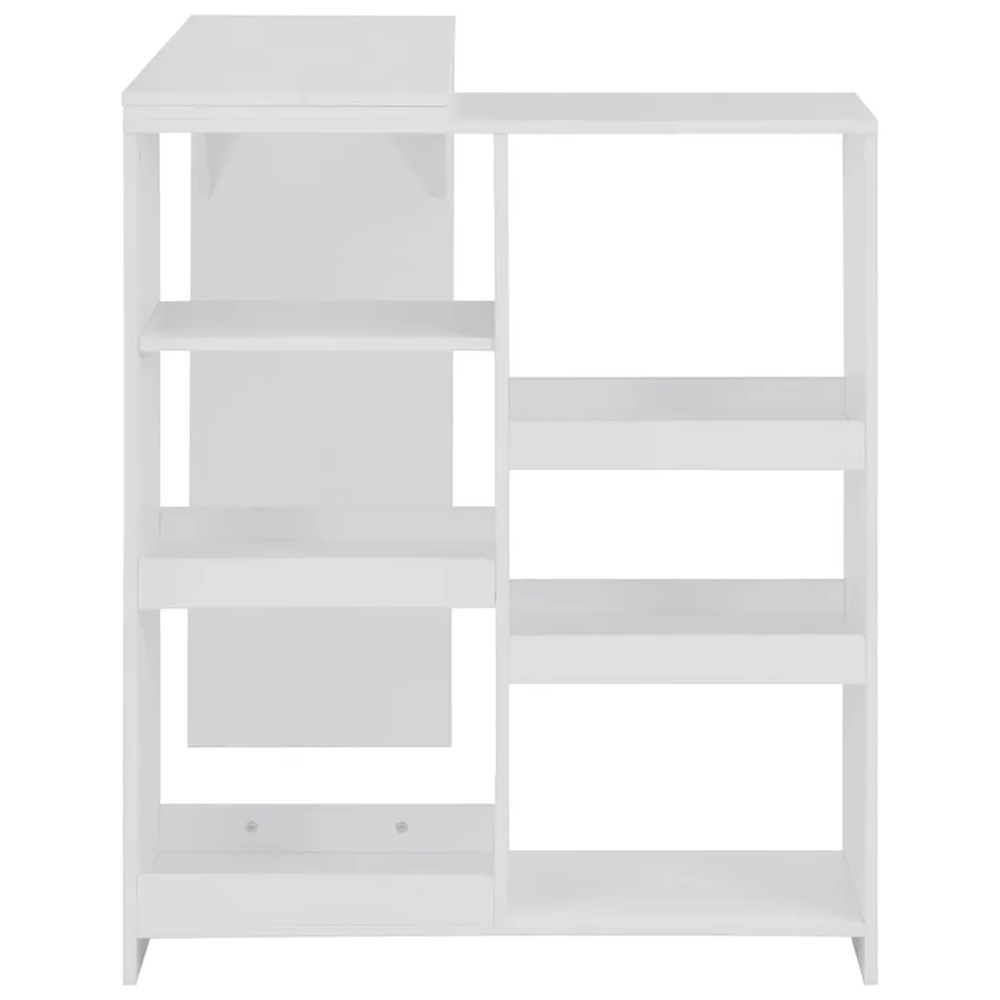 Table de bar avec tablette amovible Blanc 138x39x110 cm - 4