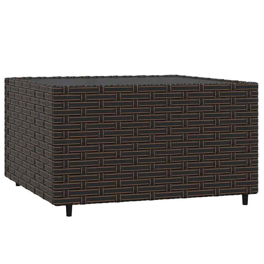 Salon de jardin 4 pcs avec coussins Marron Résine tressée - 7