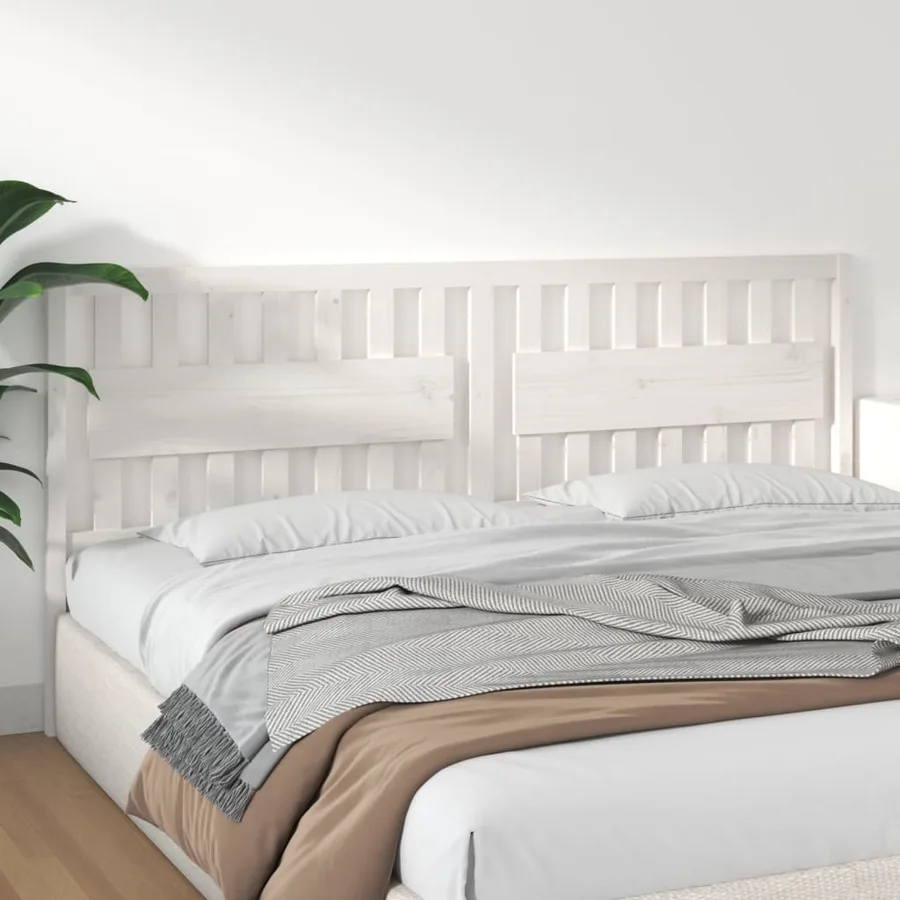 Tête de lit Blanc 205,5x4x100 cm Bois massif de pin - 4