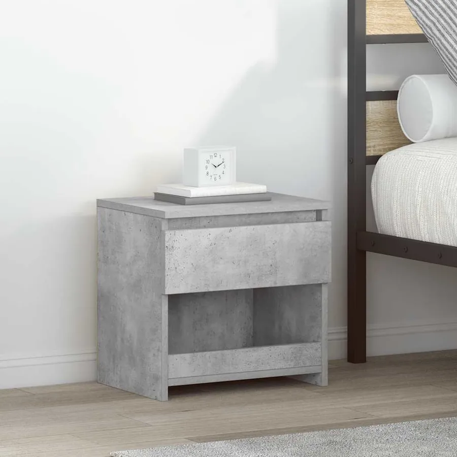 Tables de chevet 2 pcs Gris béton 40x30x39 cm Bois d’ingénierie