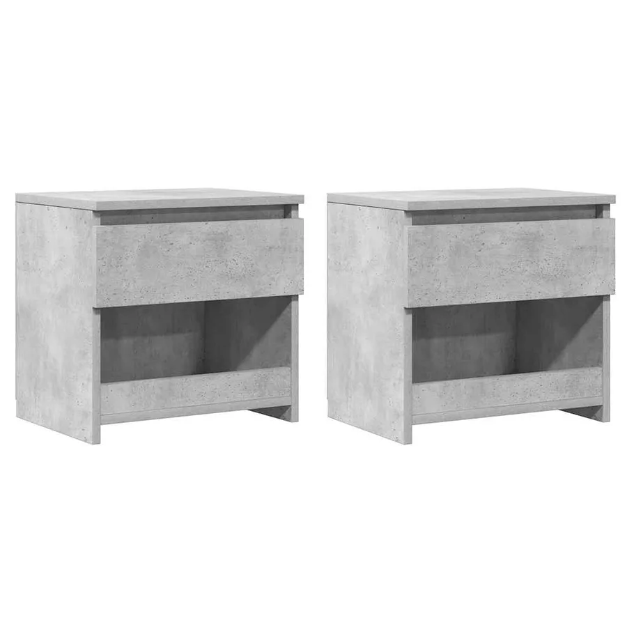 Tables de chevet 2 pcs Gris béton 40x30x39 cm Bois d’ingénierie - 2
