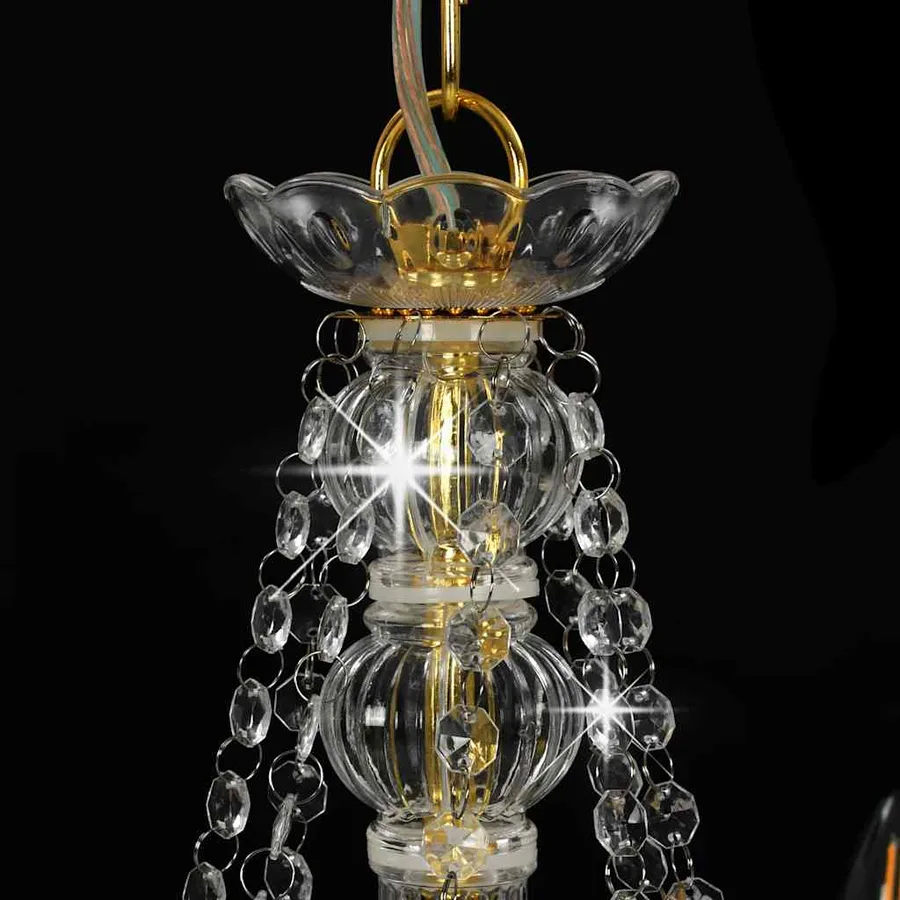 Lustre avec perles Doré 8 ampoules E14 - 5