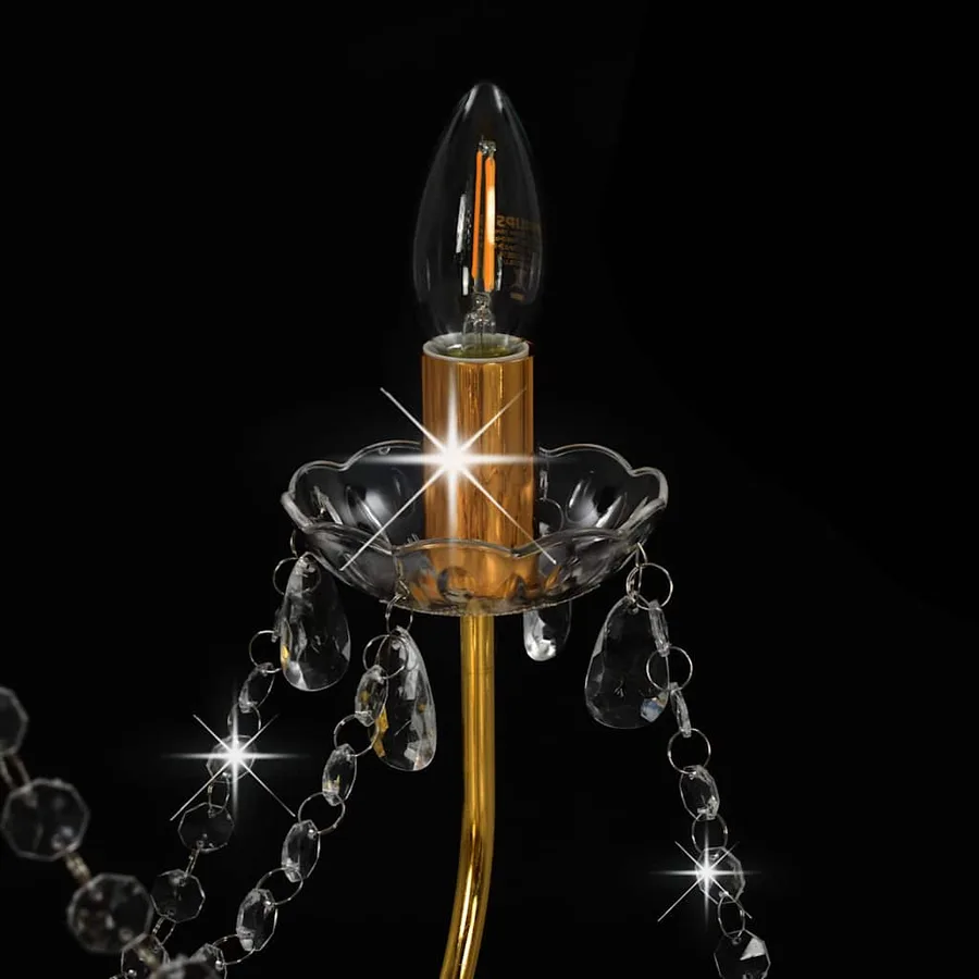 Lustre avec perles Doré 8 ampoules E14 - 6