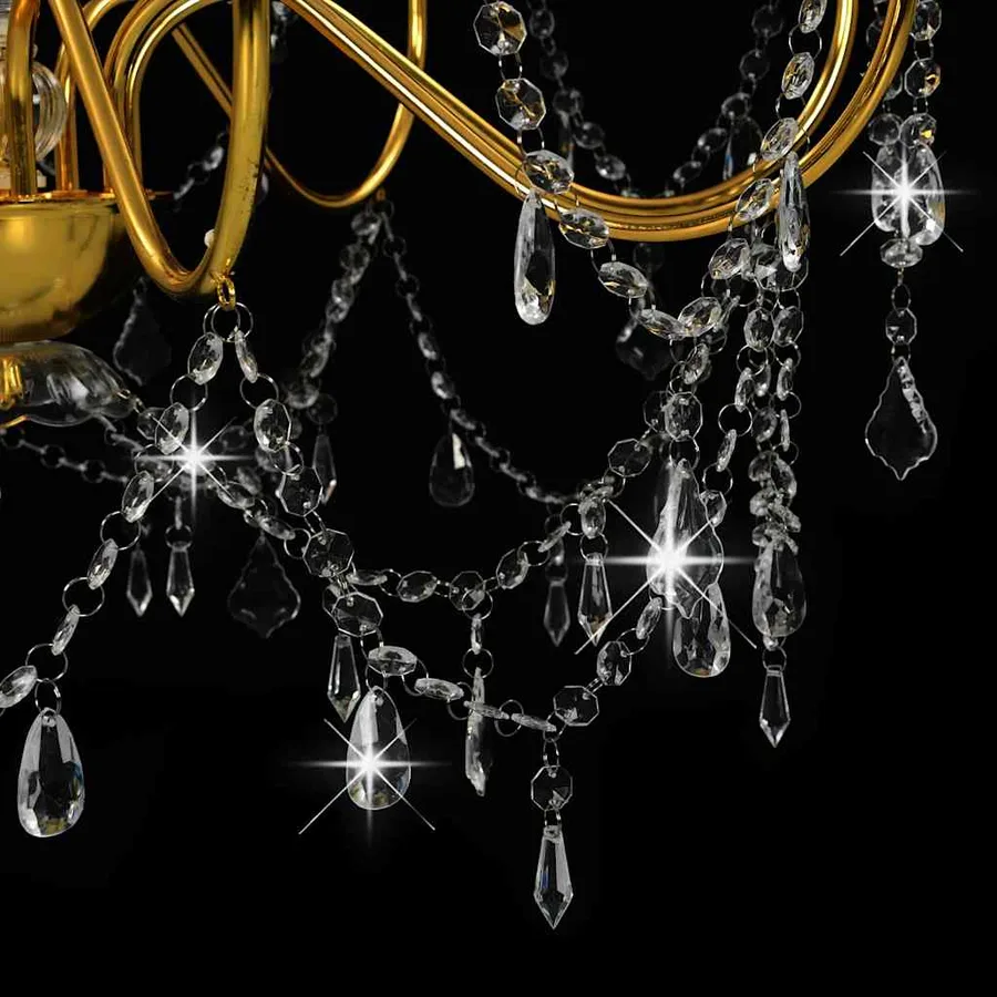 Lustre avec perles Doré 8 ampoules E14 - 7