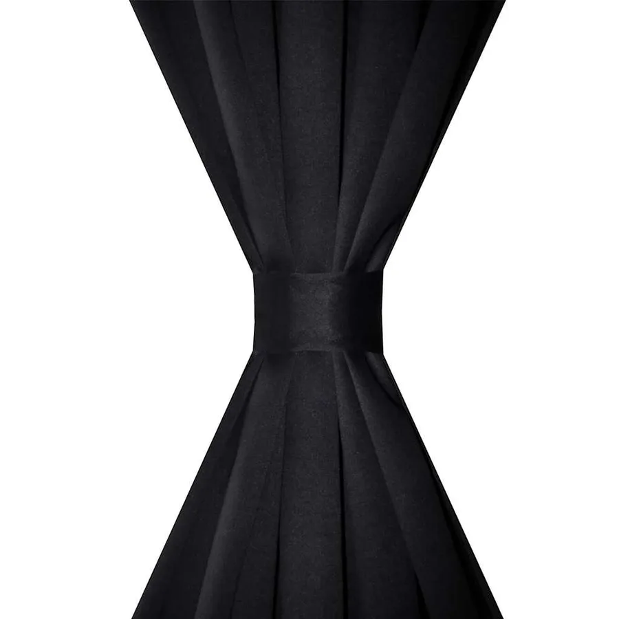 2 pcs Rideau Blackout Occultant Noir Tête à Fente 135 x 245 cm - 3