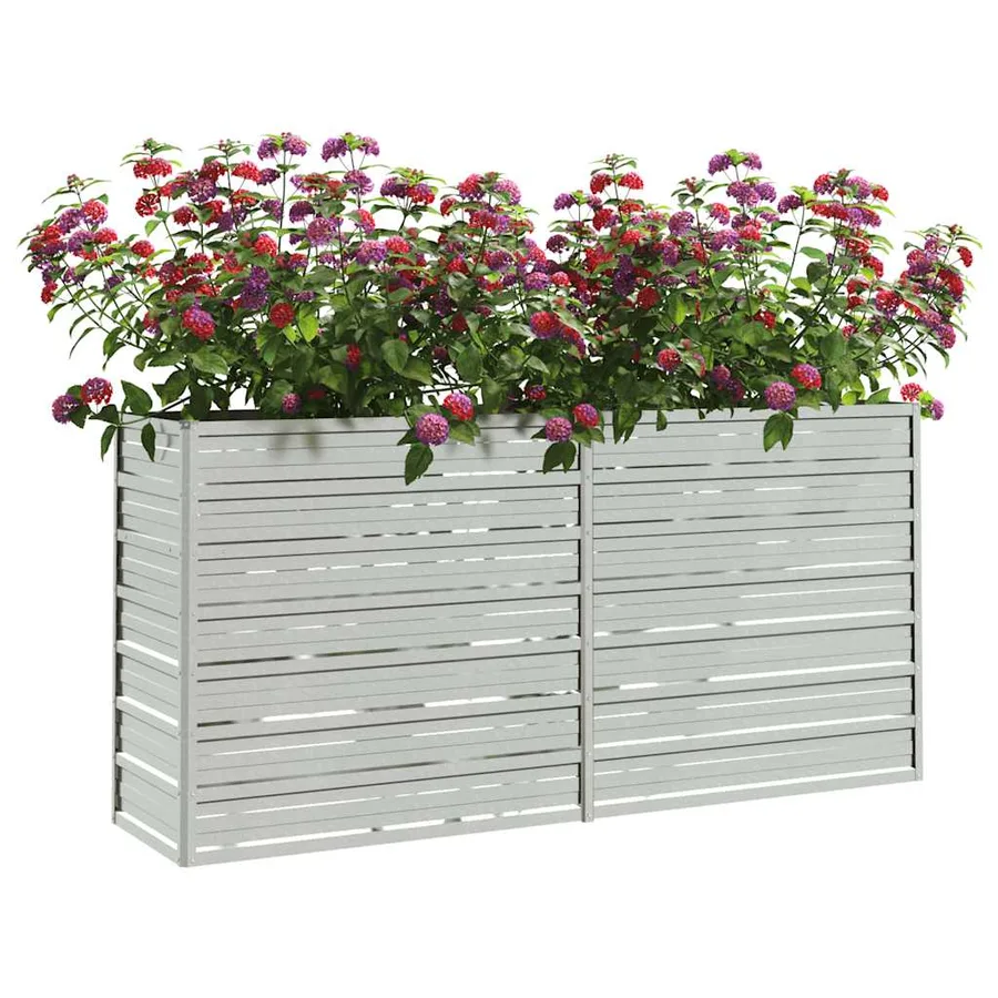 Lit surélevé de jardin 160x40x77 cm Acier galvanisé Argenté - 3