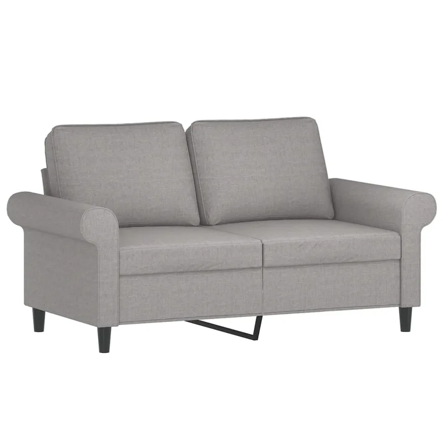 Canapé 2 places et oreillers et coussins Gris clair 120cm Tissu - 4