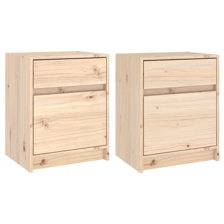 Tables de chevet 2 pcs 40x31x50 cm bois de pin massif - 2