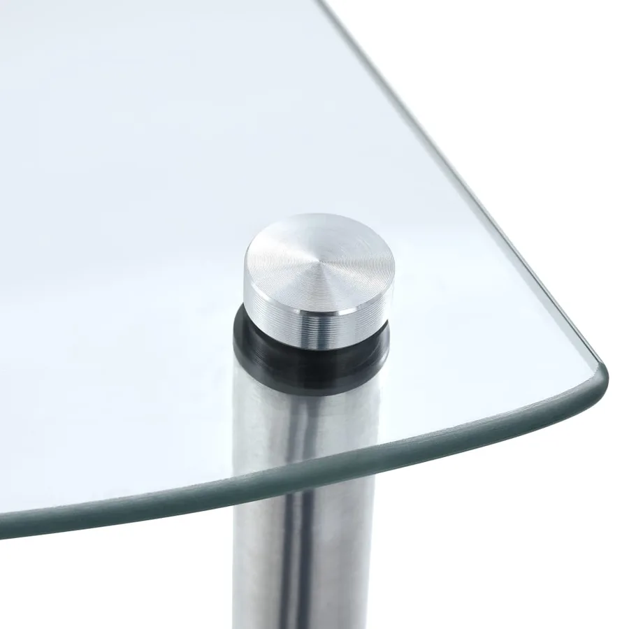 Étagère 3 niveaux Transparent 30x30x67 cm Verre trempé - 5