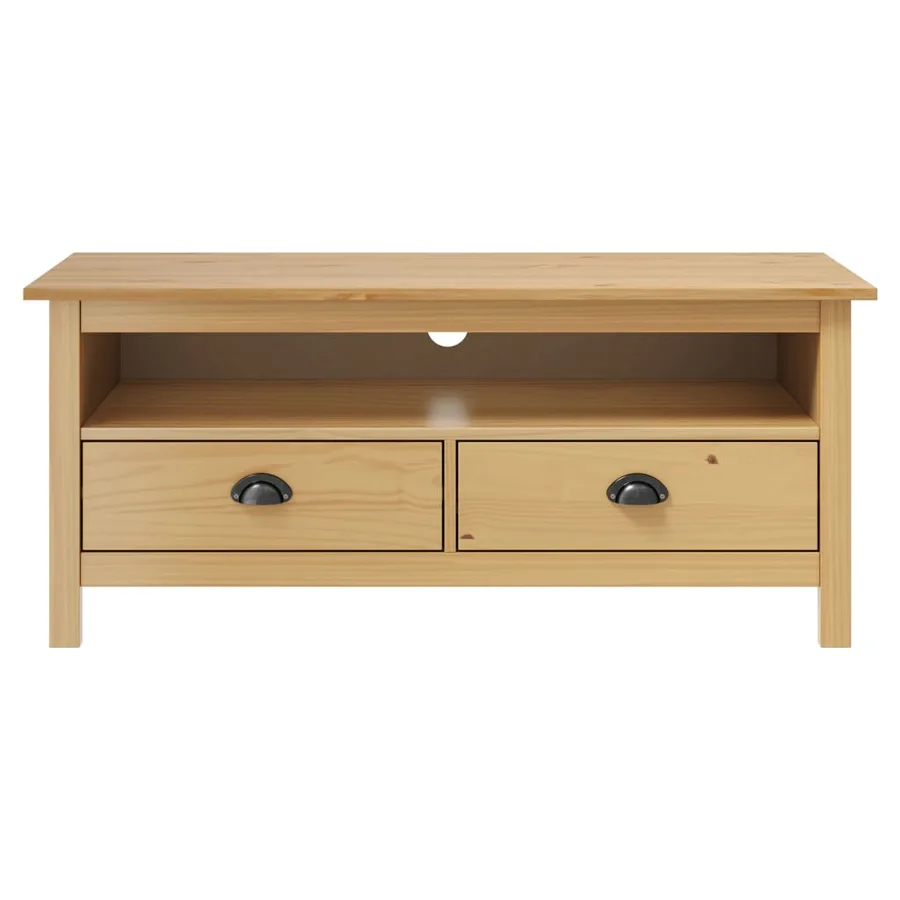 Meuble TV Hill Range Marron miel 110x40x47cm Bois de pin solide - 2