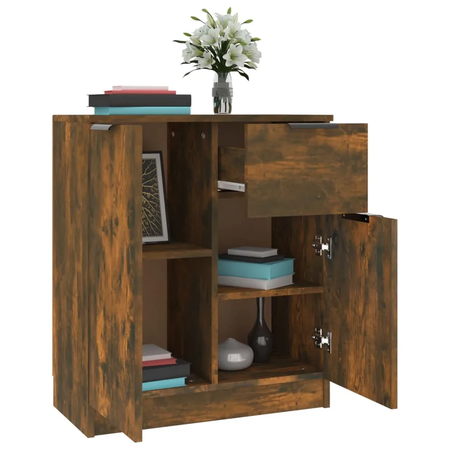 Buffets 2 pcs Chêne fumé 60x30x70 cm Bois d'ingénierie - 4