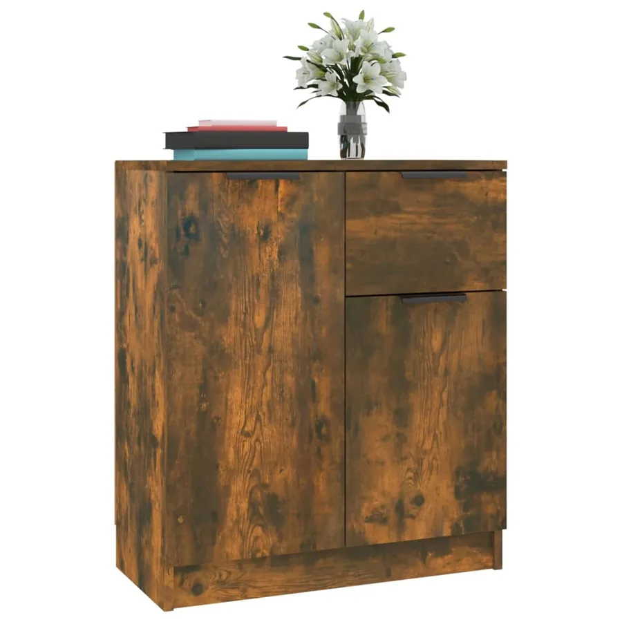 Buffets 2 pcs Chêne fumé 60x30x70 cm Bois d'ingénierie - 5