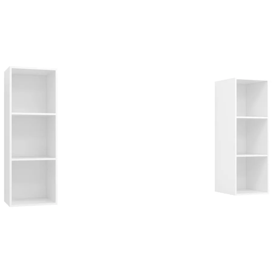 Meubles TV muraux 2 pcs Blanc Bois d'ingénierie - 2
