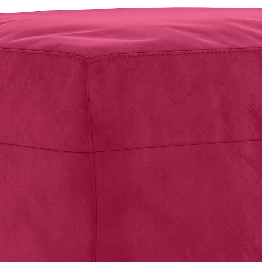 Banc Rouge bordeaux 70x35x41 cm Velours - 5