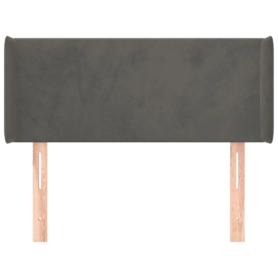Tête de lit avec oreilles Gris foncé 83x16x78/88 cm Velours - 3