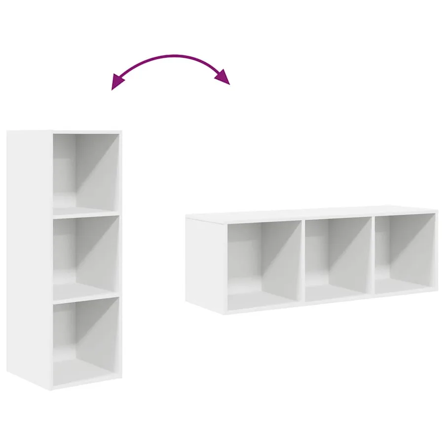 Meuble TV mural Blanc 37x37x107 cm Bois d’ingénierie - 10